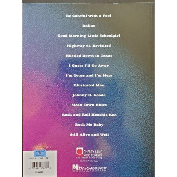 Johnny Winter The Best Of Vocal Guitar Tab Sheet Music Book s5 - Picture 5 of 5